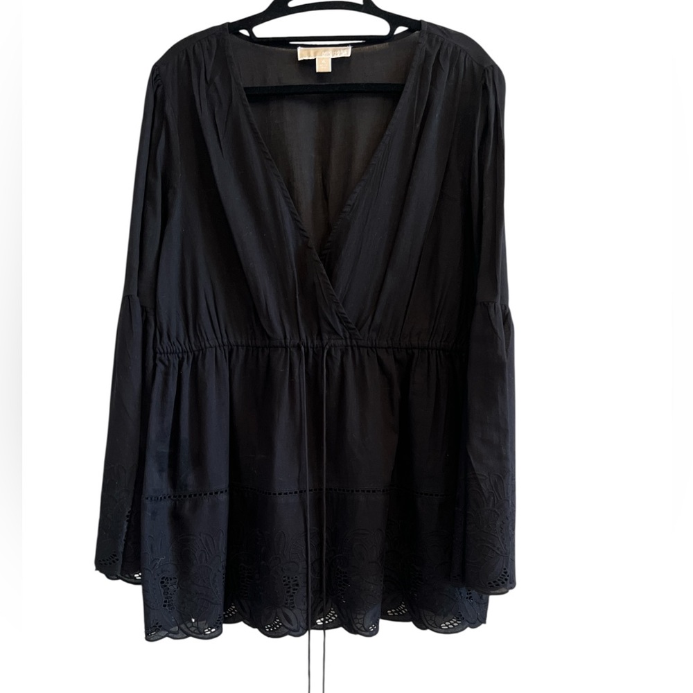 MICHAEL Michael Kors Black Boho/Peasant Style Top Size XL
